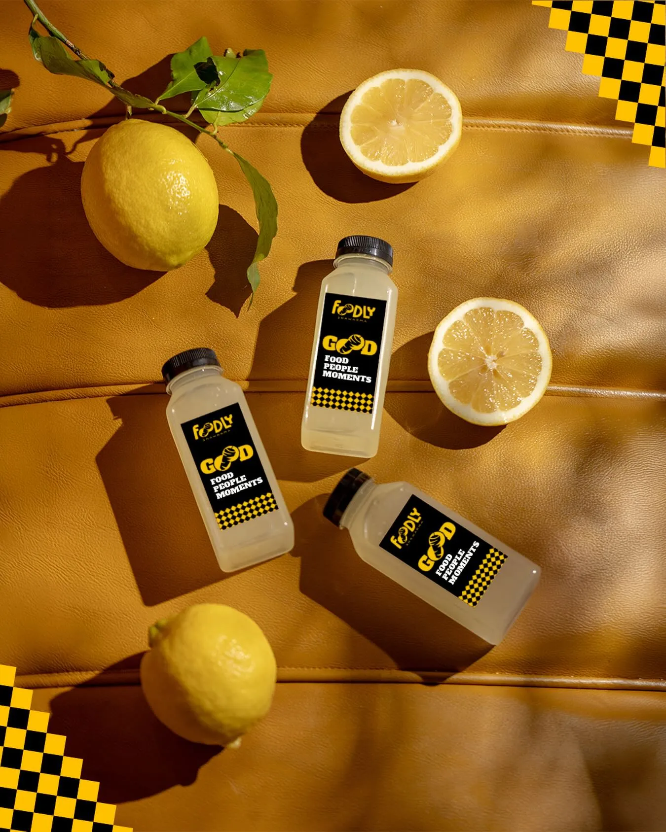 Fresh lemonade bottles